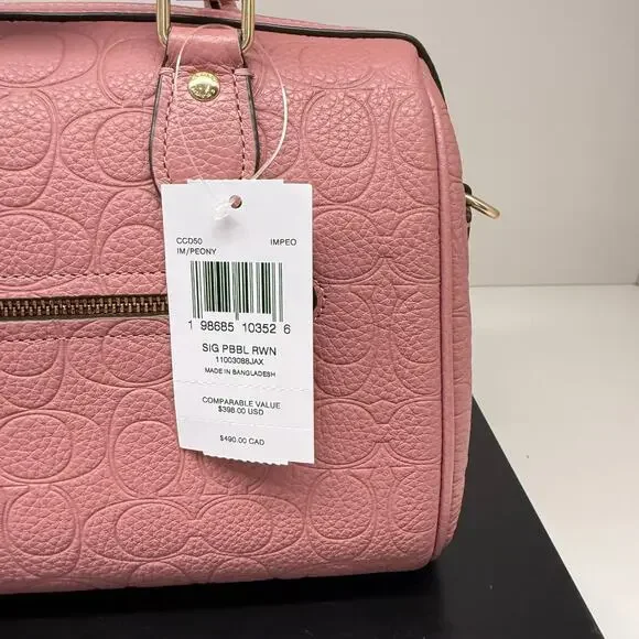 Coach Rowan Satchel Bag In Signature Leather CCD50 Peony